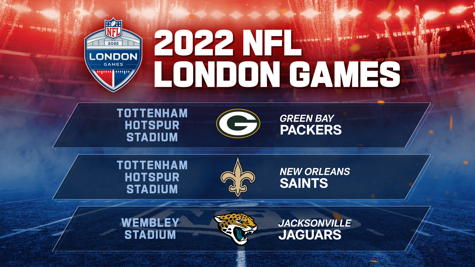 Nfl London Schedule 2022 Buccaneers, Cardinals, Jaguars, Packers And Saints To Play International  Games In 2022 - Ticketmaster Sport
