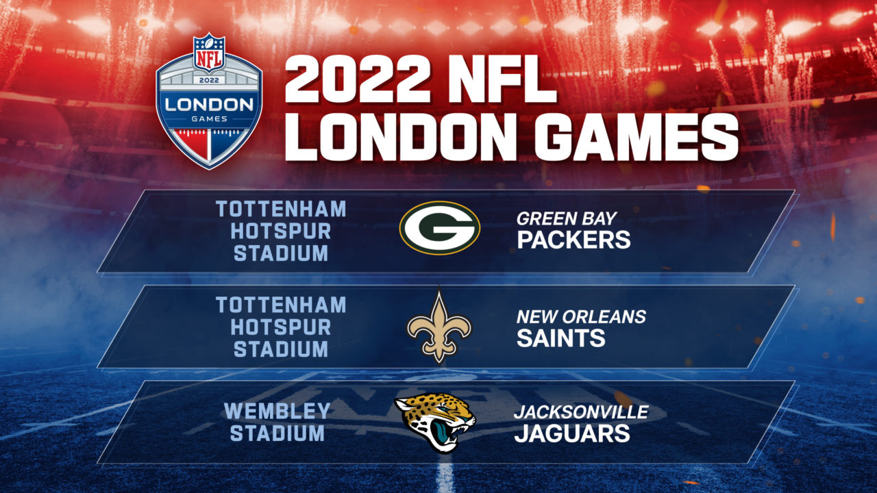 Buccaneers, Cardinals, Jaguars, Packers and Saints to play International Games in 2022