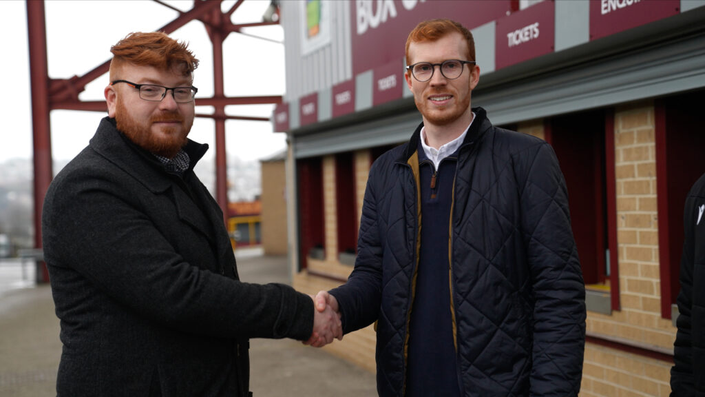 Marco Townson - Director of Ticketing & Supporter Services, , Bradford City AFC (left)  with Matthew Tindall - Sales Executive, Ticketmaster Sport (right) 
