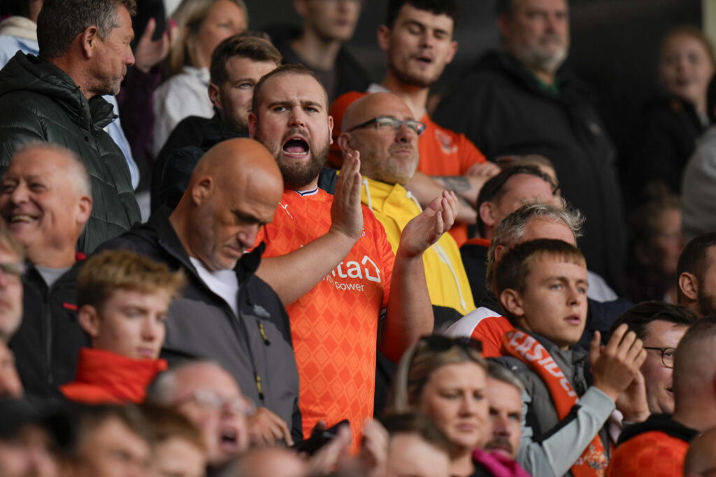 Fans in attendance at Blackpool FC