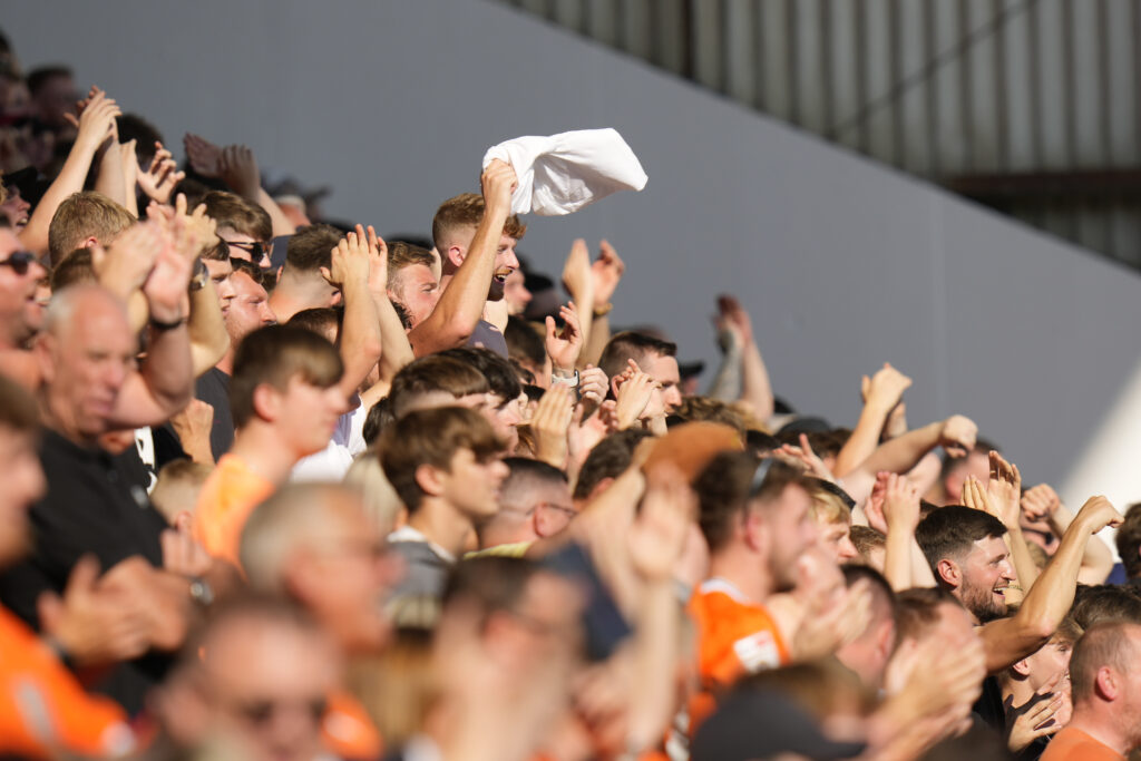 Fans in attendance at Blackpool FC